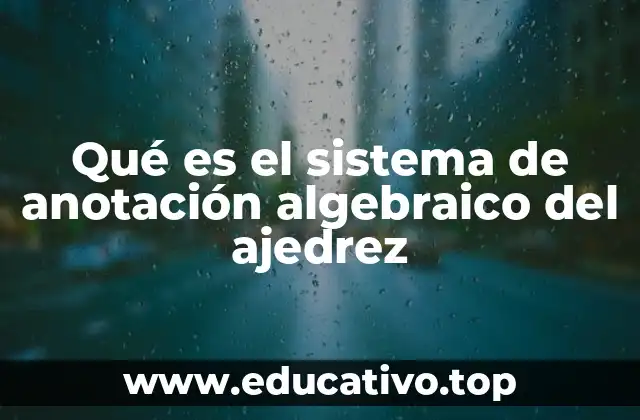 Qué es el sistema de anotación algebraico del ajedrez