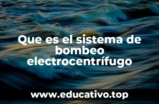 Que es el sistema de bombeo electrocentrífugo