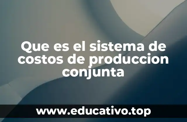 Que es el sistema de costos de produccion conjunta