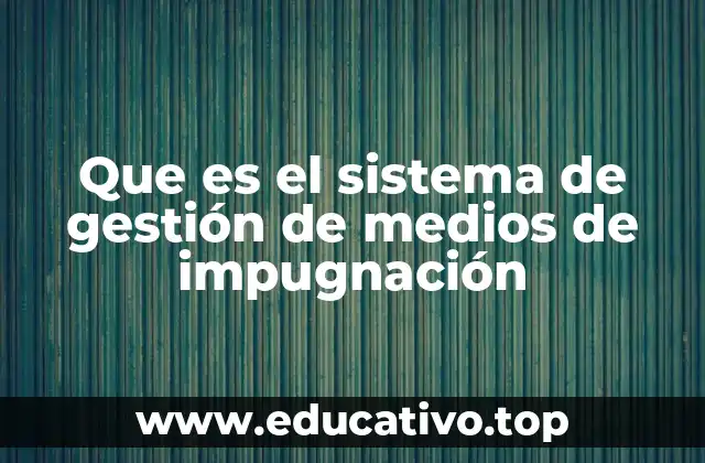 Que es el sistema de gestión de medios de impugnación