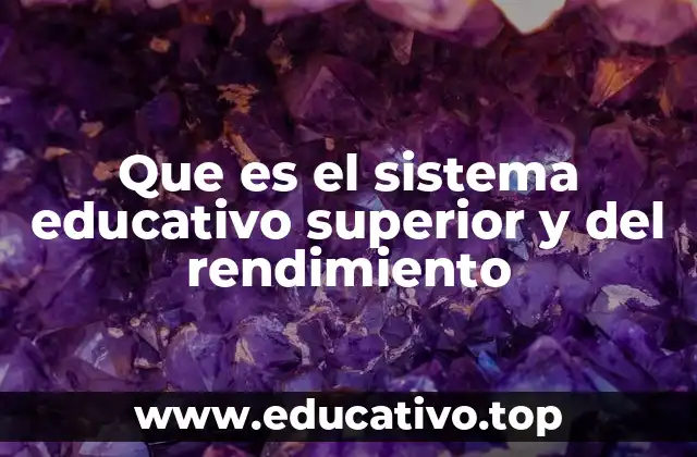 Que es el sistema educativo superior y del rendimiento