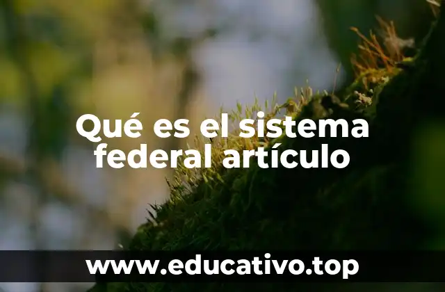 Qué es el sistema federal artículo