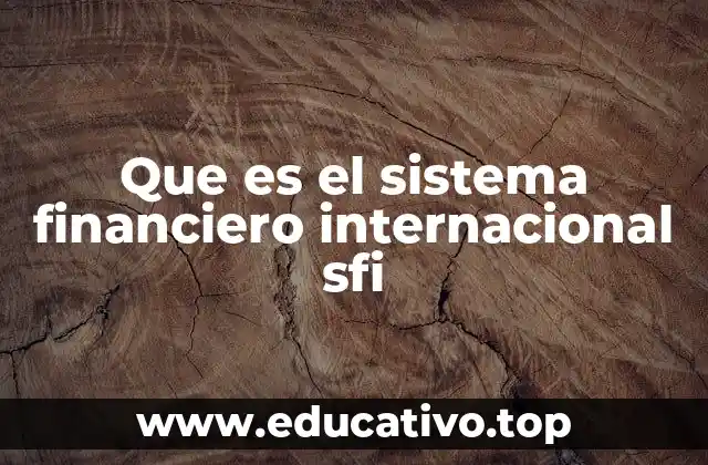 Que es el sistema financiero internacional sfi