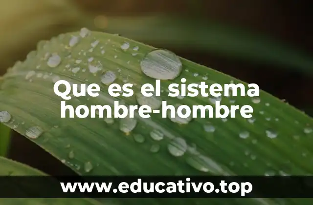 Que es el sistema hombre-hombre