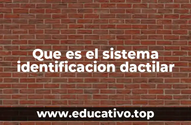 Que es el sistema identificacion dactilar