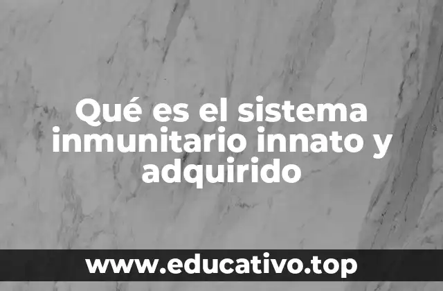 Qué es el sistema inmunitario innato y adquirido