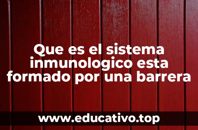 Que es el sistema inmunologico esta formado por una barrera