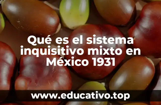 Qué es el sistema inquisitivo mixto en México 1931