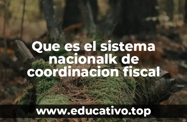 Que es el sistema nacionalk de coordinacion fiscal