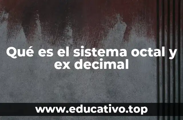 Qué es el sistema octal y ex decimal