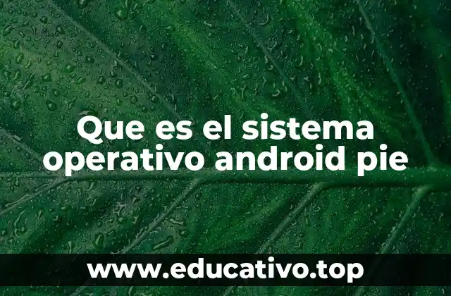 Que es el sistema operativo android pie