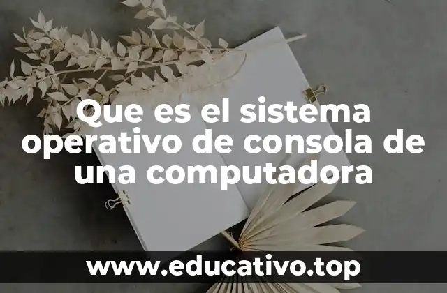 Que es el sistema operativo de consola de una computadora