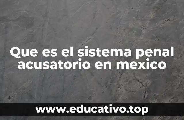 Que es el sistema penal acusatorio en mexico
