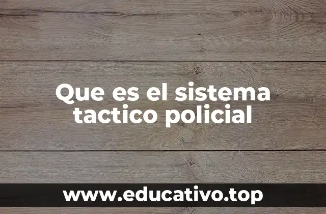 Que es el sistema tactico policial