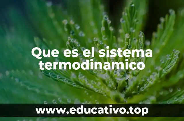 Que es el sistema termodinamico