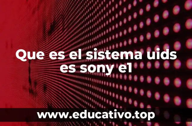 Que es el sistema uids es sony e1