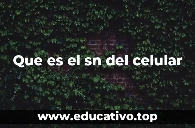 Que es el sn del celular