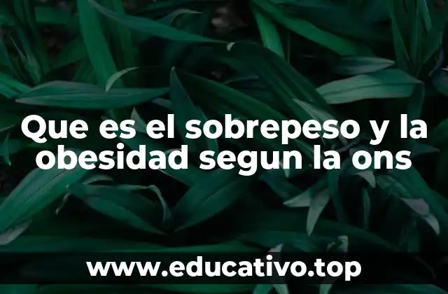 Que es el sobrepeso y la obesidad segun la ons