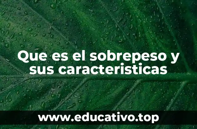 Que es el sobrepeso y sus caracteristicas