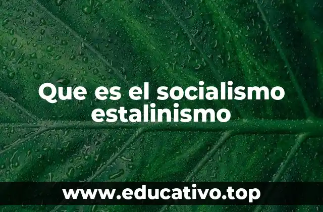 Que es el socialismo estalinismo