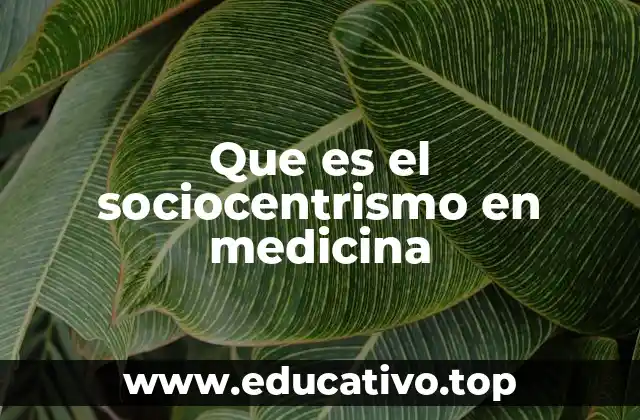 Que es el sociocentrismo en medicina
