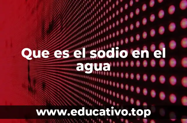 Que es el sodio en el agua