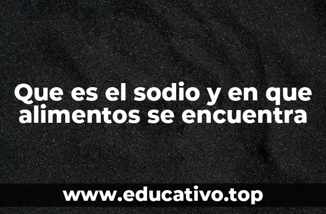 Que es el sodio y en que alimentos se encuentra