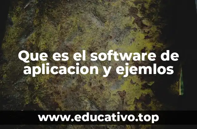 Que es el software de aplicacion y ejemlos