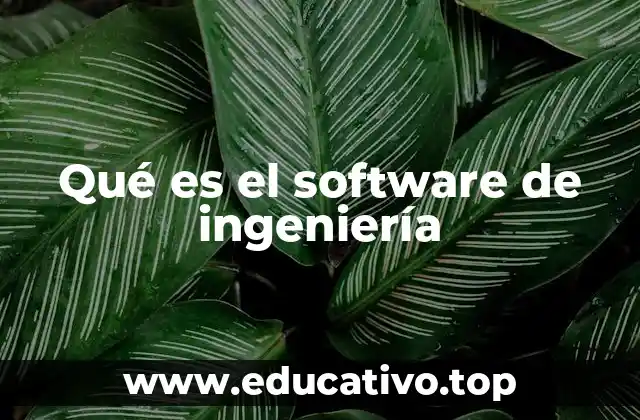 Qué es el software de ingeniería