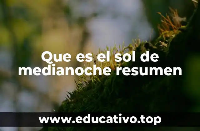 Que es el sol de medianoche resumen