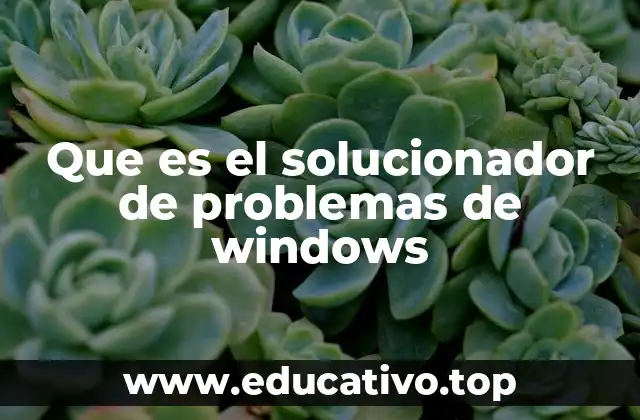 Que es el solucionador de problemas de windows