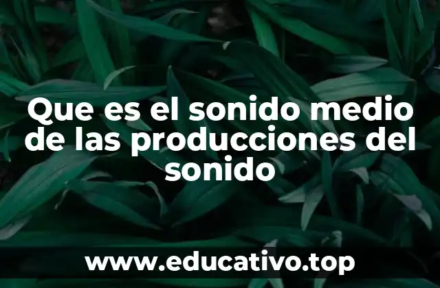 Que es el sonido medio de las producciones del sonido