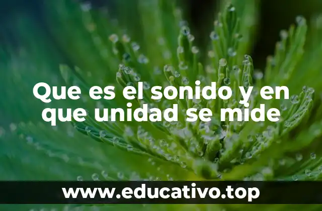 Que es el sonido y en que unidad se mide