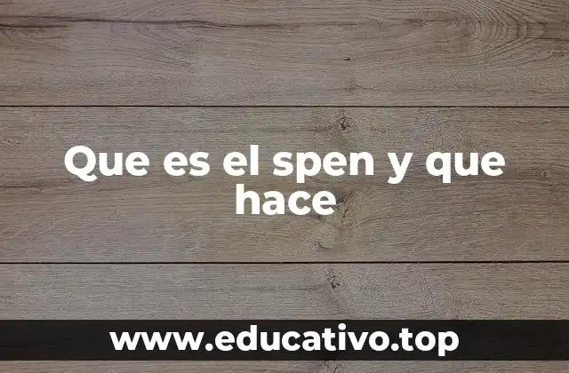 Que es el spen y que hace