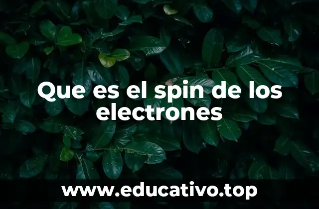 Que es el spin de los electrones