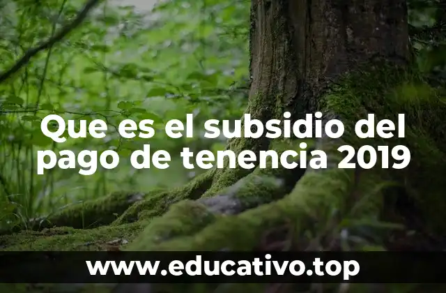 Que es el subsidio del pago de tenencia 2019