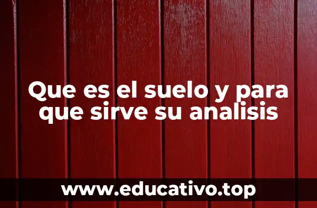 Que es el suelo y para que sirve su analisis