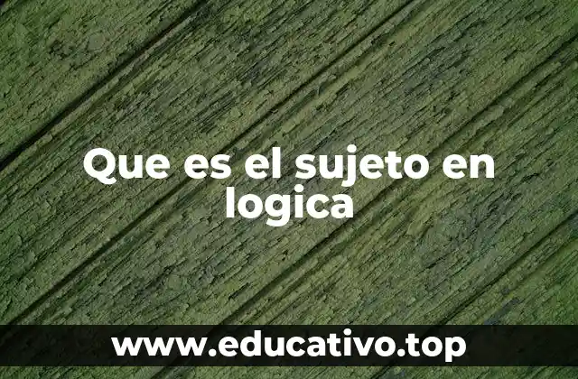 Que es el sujeto en logica