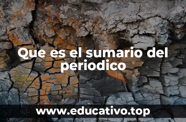 Que es el sumario del periodico