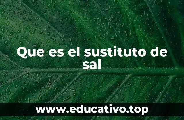 Que es el sustituto de sal