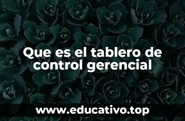 Que es el tablero de control gerencial