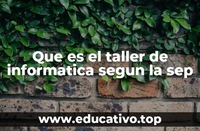 Que es el taller de informatica segun la sep