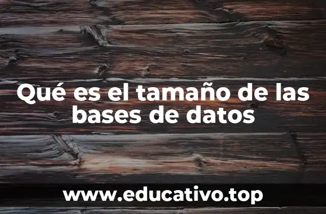 Qué es el tamaño de las bases de datos