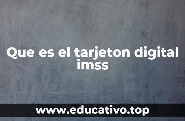 Que es el tarjeton digital imss