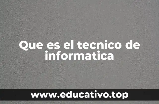 Que es el tecnico de informatica