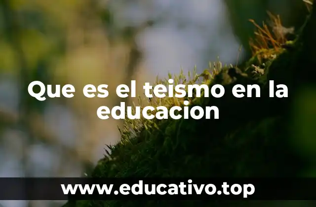 Que es el teismo en la educacion