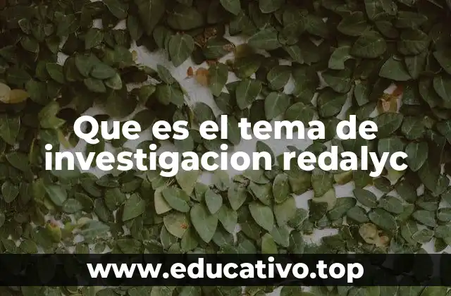 Que es el tema de investigacion redalyc