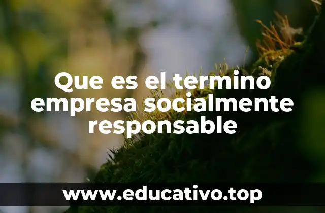 Que es el termino empresa socialmente responsable