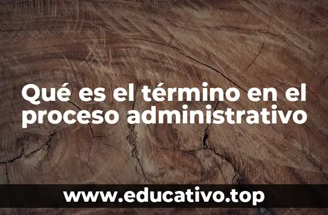 Qué es el término en el proceso administrativo