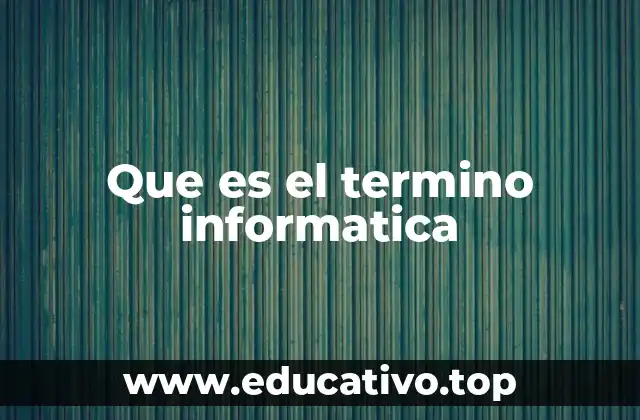Que es el termino informatica